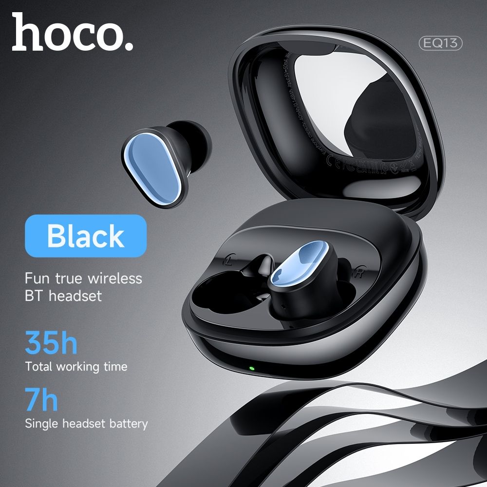 HOCO EQ13 True Wireless Bluetooth Earphone-Black Color