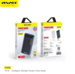 Awei P37K 10000mAh Fast Charging Power Bank- Black Color fingray