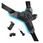 Helmet Chin Mount and Mobile Holder For Smartphone & Action Camera- Black & Blue