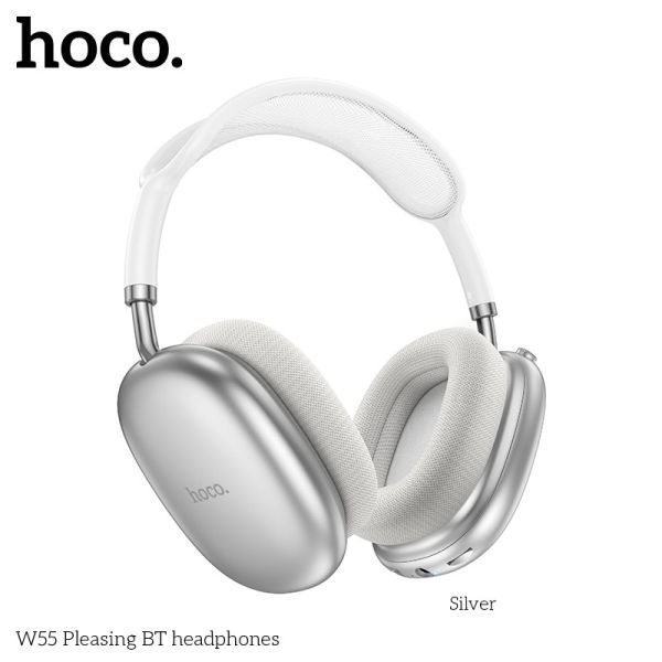 Hoco W55 Wireless Headphones Silver