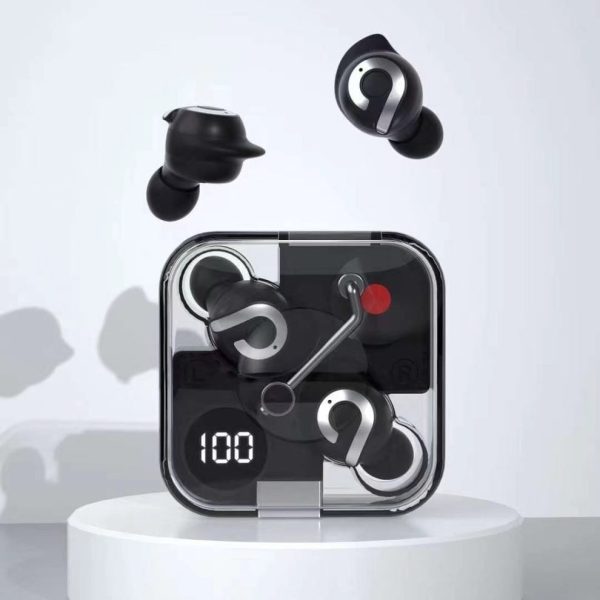 P61 Pro Transparent TWS Earbuds – Black Color