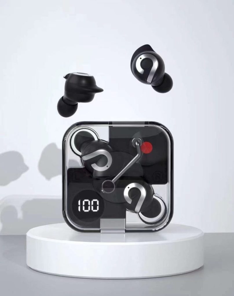 P61 Pro Transparent TWS Earbuds – Black Color