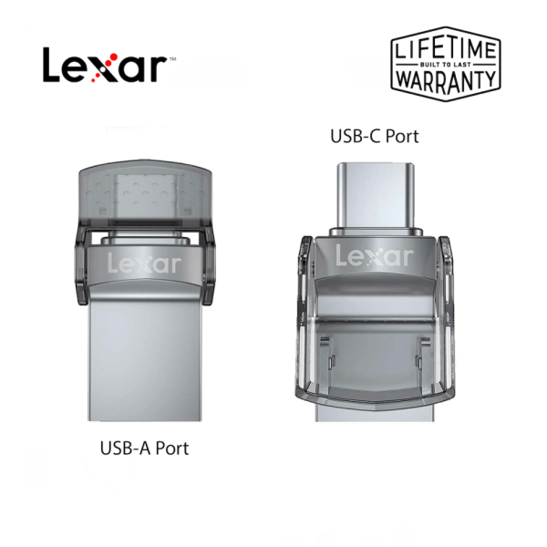 Lexar JumpDrive D35c Dual Port USB 3.0 & Type-C Pen Drive – 64GB