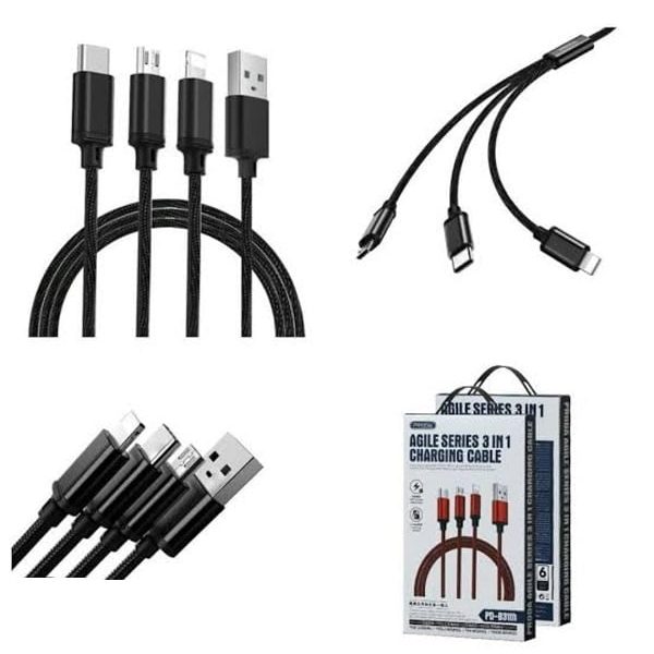 Remax PD-B31th 2.8A Agile Nylon 3in1 Cable